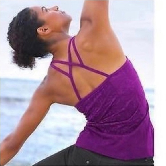 Athleta Harmonious criss cross back cami tank top with built in bra. Sz-M. S12 - Picture 1 of 9